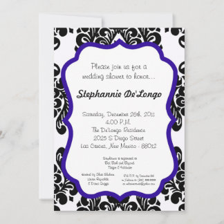 Damask Lace Fancy Elegant Baby Shower Invitations Kaart