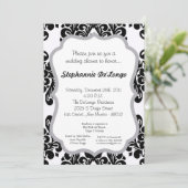 Damask Lace Fancy Elegant Baby Shower Invitations Kaart (Staand voorkant)