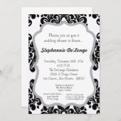 Damask Lace Fancy Elegant Baby Shower Invitations Kaart (Voorkant / Achterkant)