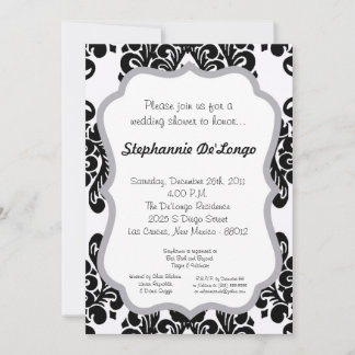 Damask Lace Fancy Elegant Baby Shower Invitations Kaart