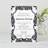 Damask Lace Fancy Elegant Baby Shower Invitations Kaart (Staand voorkant)