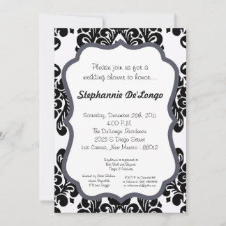 Damask Lace Fancy Elegant Baby Shower Invitations Kaart