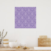 Damask Lace Paars Poster (Keuken)