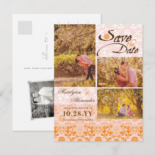 Damask Lace Sorbet bewaart het Briefkaart van de F (Voorkant / Achterkant)