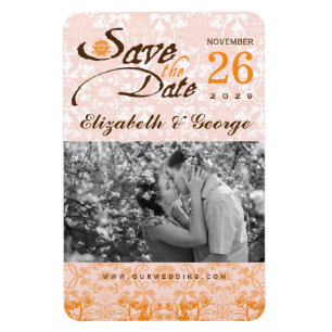 Damask Lace sparen de Datum Magnet van de Foto Magneet