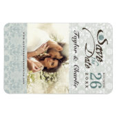Damask  Lace sparen de Datum Magnet van de Foto Magneet (Horizontaal)