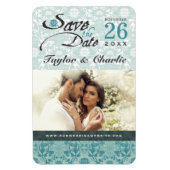 Damask  Lace sparen de Datum Magnet van de Foto Magneet (Verticaal)