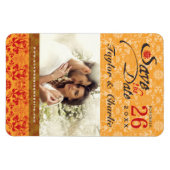 Damask Lace sparen de Datum Magnet van de Foto Magneet (Horizontaal)