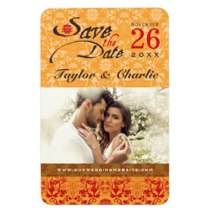 Damask  Lace sparen de Datum Magnet van de Foto Magneet