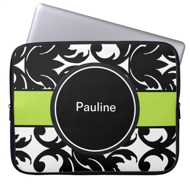 Damask-laptophoezen monogram laptop sleeve (Voorkant)