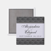 Damask Lavendel Bruiloft Favor Magnet (Voorkant / Achterkant)