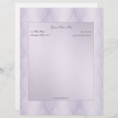 Damask Lavender Shine Persoonlijk Briefhoofd (Voorkant / Achterkant)