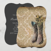 Damask lavender Western country cowboy laarzen Kaart (Voorkant / Achterkant)