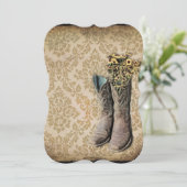 Damask lavender Western country cowboy laarzen Kaart (Staand voorkant)