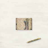 Damask lavender Western country cowboy laarzen Post-it® Notes (Op bureau)