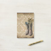 Damask lavender Western country cowboy laarzen Post-it® Notes (Op bureau)