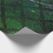 Damask, Leaves en Lights op Green Cadeaupapier (Hoek)