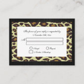 Damask Leopard Monogram Huwelijk RSVP Kaarten (Achterkant)