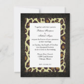 Damask Leopard Wedding Invites Kaart (Achterkant)