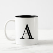 Damask Letter A - Black Tweekleurige Koffiemok (Links)
