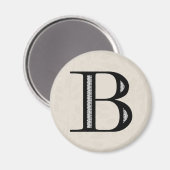 Damask Letter B - zwart Magneet (Voorkant / Achterkant)