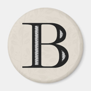 Damask Letter B - zwart Magneet