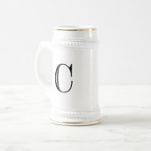 Damask Letter C - zwart Bierpul (Voorkant links)