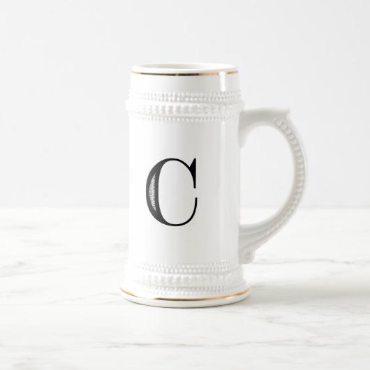 Damask Letter C - zwart Bierpul (Rechts)
