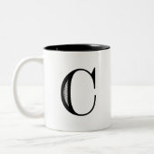 Damask Letter C - zwart Tweekleurige Koffiemok (Links)