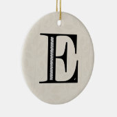 Damask Letter E - Black Keramisch Ornament (Rechts)