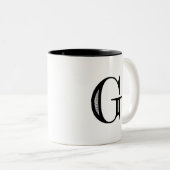 Damask Letter G - Black Tweekleurige Koffiemok (Voorkant rechts)
