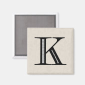Damask Letter K - zwart Magneet (Voorkant / Achterkant)