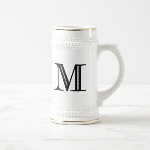 Damask Letter M - Black Bierpul