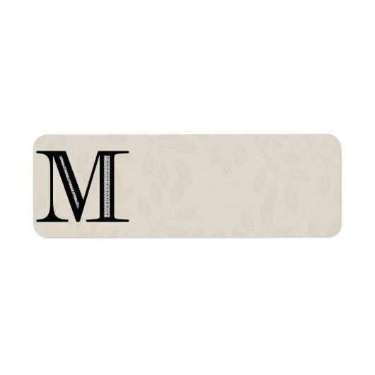 Damask Letter M - Black Etiket (Voorkant)