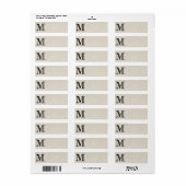 Damask Letter M - Black Etiket (Full Sheet)