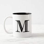Damask Letter M - Black Tweekleurige Koffiemok (Links)