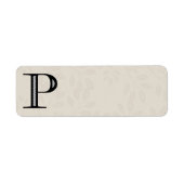 Damask Letter P - Black Etiket (Voorkant)
