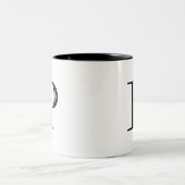 Damask Letter P - Black Tweekleurige Koffiemok (Center)