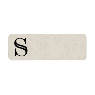 Damask Letter S - Black Etiket