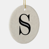Damask Letter S - Black Keramisch Ornament (Rechts)