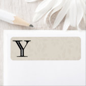 Damask Letter Y - zwart Etiket (Insitu)