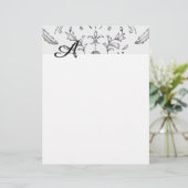 Damask Letterhead Black en White (Staand voorkant)