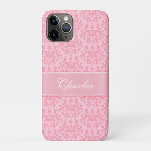 Damask lichtroze kangoeroe poot naam Case-Mate iPhone case (Achterkant)
