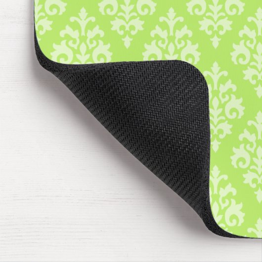 Damask Lime Green Pattern Mousepad Muismat (Hoek)