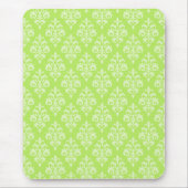Damask Lime Green Pattern Mousepad Muismat (Voorkant)