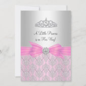 Damask Little Princess Baby shower Invitation Kaart (Voorkant)