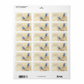  Damask Lucky Bluebird Brown Bird Cage Etiket (Full Sheet)