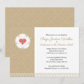 Damask Lutheran Cross Bevestiging Kaart (Voorkant / Achterkant)