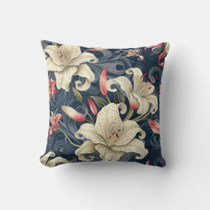 Damask luxury texture of cream lily flower blossom kussen