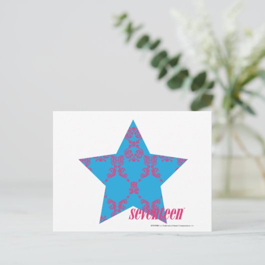 Damask Magenta-Aqua 2 Briefkaart (Staand voorkant)